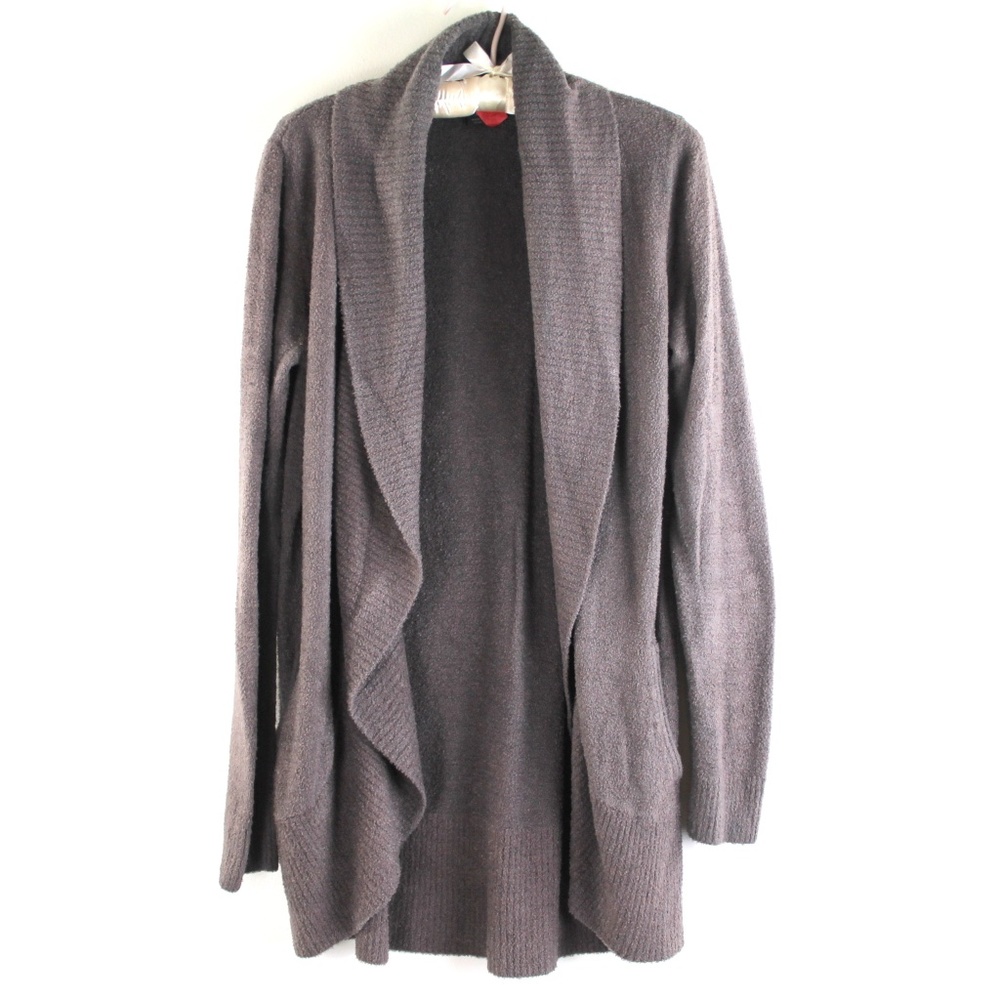 Barefoot Dreams Cozychic Lite Taupe Brown Circle Sweater Cardigan M - Picture 1 of 5